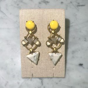 Stella & Dot sunshine yellow with marble earrings